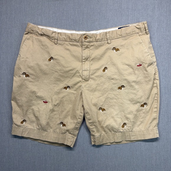 Polo Ralph Lauren Other - Polo Ralph Lauren Bull Dog Chino Shorts All Over Embroidery 9" Inseam Mens 42